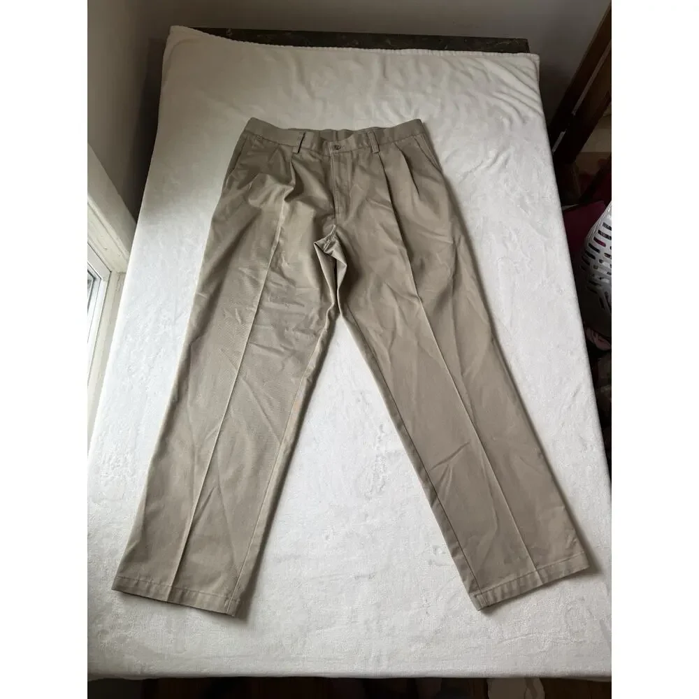 Dockers 100% Cotton 36 X 31 Individual Fit Waist Band‎ Pleated Khaki Mens Pants